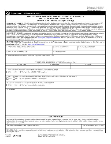 Printable Va Form 26 4555